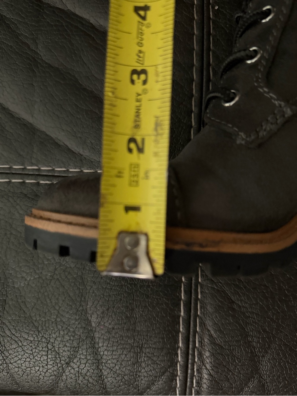 Gray Lace-Up Faux Fur Ankle Boots size 8 - Picture 5 of 5